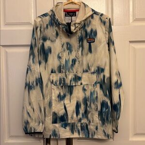 Avalanche Men’s Water-Resistant 1/4 Zip Pullover Hooded Jacket, M. Cream & Blue.